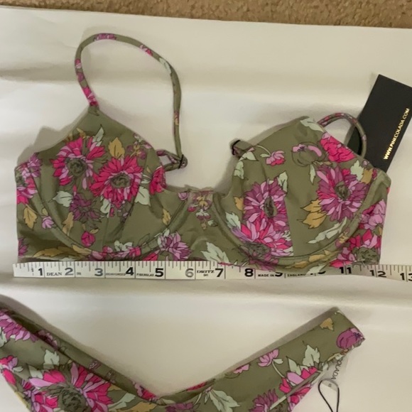 PinaColada Swim Green Floral Bikini NWT |Green/Pink | Size: SMALL - Picture 8 of 8